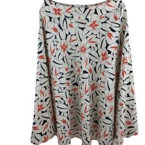 Norm Thompson Skirt Vintage Tropical Floral A-Line Retro Cruise Chic Size 8